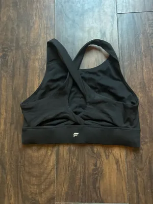 Black Fabletics sports bra with criss-cross back #activewear #fitness thumbnail 2