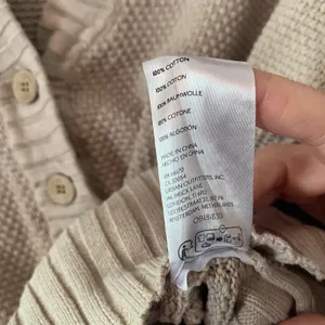 Free People Beach Cream Knit V-neck Cardigan Sweater Cotton Women's size Small thumbnail 9