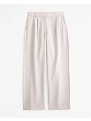 Abercrombie Curve Love Sloane low Rise Tailored Wide Leg Pant Black Size 35L thumbnail 6