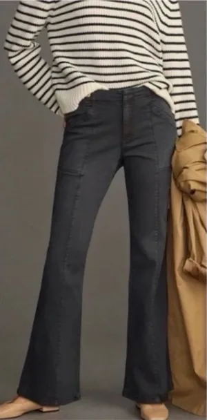 Pilcro Anthropologie Flare Pants in Blue Size 28 thumbnail 1