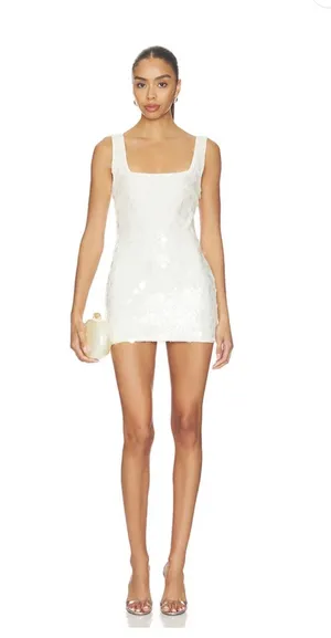 Super down sparkly white dress  thumbnail 1
