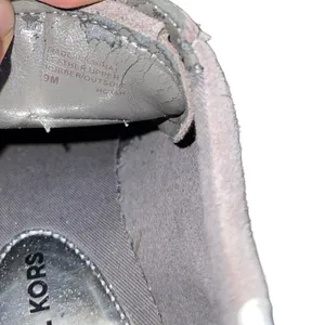 Michael Michael Kors Allie Trainer Sneakers Gray Suede Silver Metallic Size 9 thumbnail 7