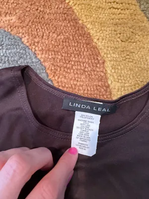 NWT Linda Leal Brown Basic Classic Tank Top Nylon / spandex Women’s Size Medium thumbnail 2