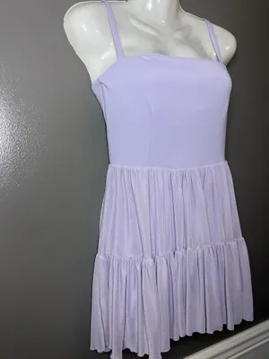 Blogilates Tennis Dress Womens Small Purple Ruffle Fit & Flare Built In Shorts thumbnail 3
