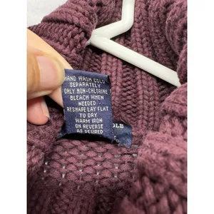 American Eagle Outfitters Plum Chunky Cable Knit Turtleneck Sweater Size Medium thumbnail 3
