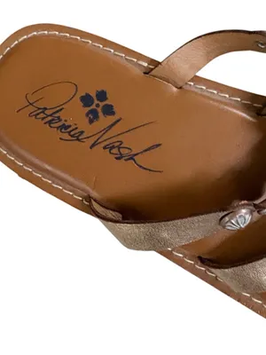 EUC Patricia Nash Leather Medallion Sandals Gold Size 6.5 thumbnail 3