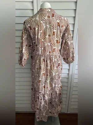 Maeve by Anthropologie | Bettina Tiered Shirt Dress in zebra graphic print thumbnail 7