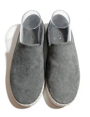 Bella Vita Women Gray Perforated Suede Slip‎ On Sneakers Comfort Casual Size 8.5 thumbnail 1