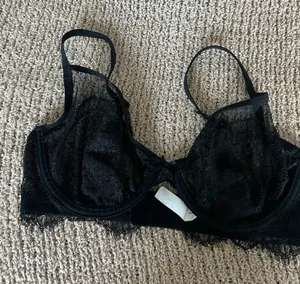 PINK - Victoria's Secret Black lace balconette bra #lingerie thumbnail 1