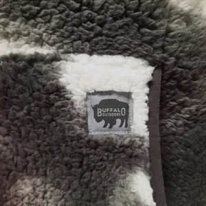 Buffalo Outdoors Sherpa Fleece Jacket Womens Large Gray Tie Dye Cozy Sweater thumbnail 6
