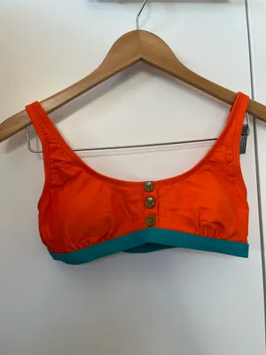 Cupshe Bikini Set Orange Aqua Stripes thumbnail 5