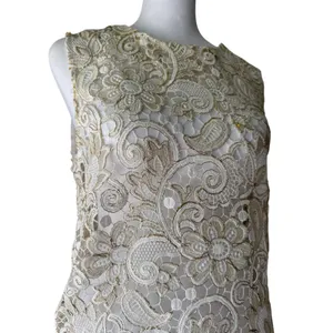 Endless Rose Sheer Cream Lace & Shiny Gold Tank Top thumbnail 5