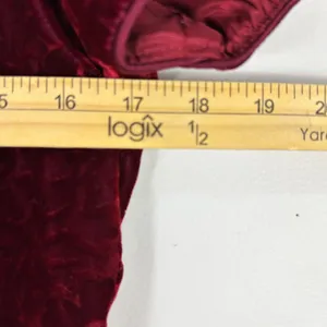 Talbots Midi Dress Womens‎ 6 Red Velvet Short Sleeve Romantic Modest Vintage thumbnail 8