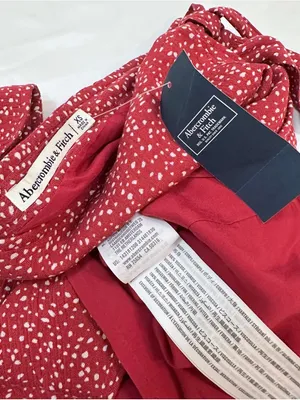 NWT Abercrombie & Fitch Ruffle Wrap Mini Skirt – Red Floral – XS thumbnail 13