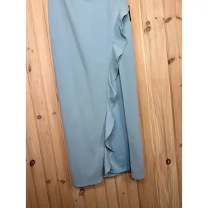 NWT Lulus After Hours Light Blue Strapless Ruffled Maxi Dress Gala Banquet Sz M thumbnail 5