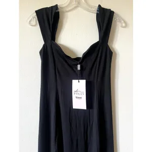 Oh Polly Dolcezza Sweetheart Neckline Maxi Dress in Black Size 8 New thumbnail 5