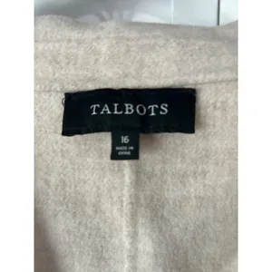 Talbots Womens 16 Wool Blend Blazer Jacket Oatmeal Beige Two Button Professional thumbnail 4