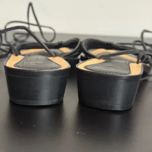 Kenneth Cole Black Leather Lace Up Gladiator Sandals Womens 35 Strappy Italy thumbnail 12