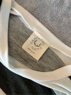 Women’s Fantastic Fawn Striped Crewneck Blouse - Black & White Size Large thumbnail 2