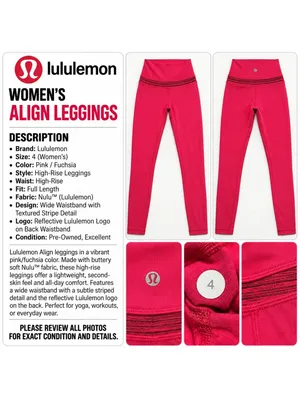 Lululemon High-Rise Red Leggings Size 4 thumbnail 2