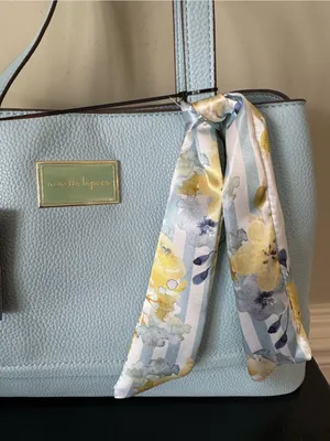 Nanette Lepore Kassandra Triple Section Shoulder Bag with Scarf Ice Blue NWT thumbnail 2