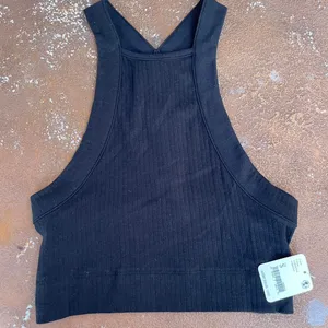 Free People NWT  black cropped top thumbnail 3