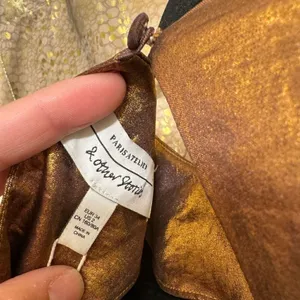 & Other Stories Metallic Shiny Satin Bronze Gold‎ Mini Dress Size 2 NWT thumbnail 6