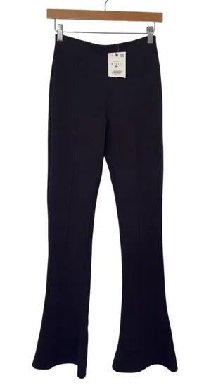 Zara Small Black Contouring Stretch Flare Trouser Dress‎ Pants Minimalist Y2K thumbnail 1