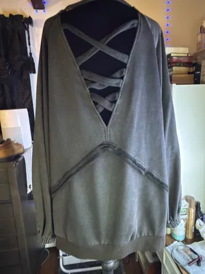 POL Black Open-Back Crisscross Pullover thumbnail 6