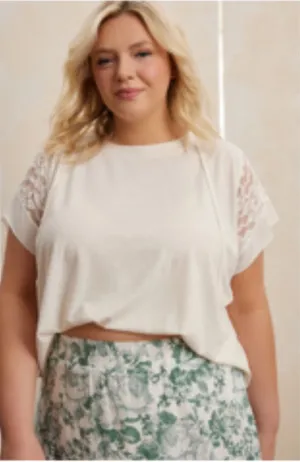 Arula Beatrice Lace Tee NWT 1X thumbnail 1
