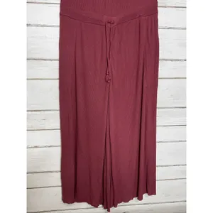 Free People FP Beach Jumpsuit Overalls Small Mauve Ribbed Linen Blend thumbnail 3