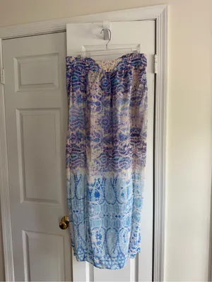 Maeve Anthropologie 100% Silk Paisley Maxi Skirt Double Slit Size Small thumbnail 2