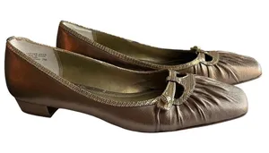 Franco‎ Sarto Metallic Brown/Gold Leather Flats - Size 7 thumbnail 1