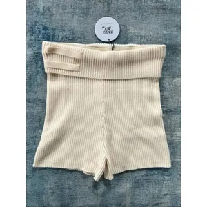 NWT! Princess Polly Cream Ribbed Knit Jhett Shorts US Size 14 thumbnail 2