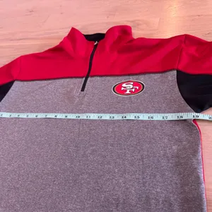 NFL San Francisco 49ers quarter-zip pullover RED GRAY SIZE LARGE thumbnail 8