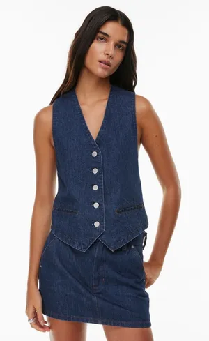 Denim Forum The '90s Boyfriend Denim Vest thumbnail 1