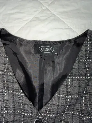 Cider Gray and Black Plaid Button-Front Shift Dress thumbnail 3