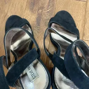 Nine West STEVE MADDEN Canaan Designer Black Suede Strappy Sandals Heels 10M thumbnail 8