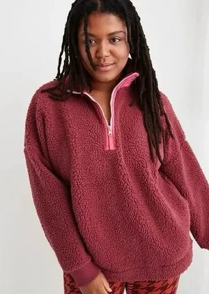 NWOT Aerie Fleece Quarter Zip thumbnail 1