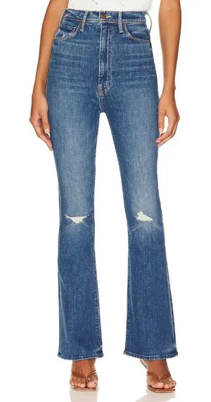 NWT Mother Tippy Top Cruiser Sneak in Globe Trotter High Rise Flare Jeans 30 thumbnail 1