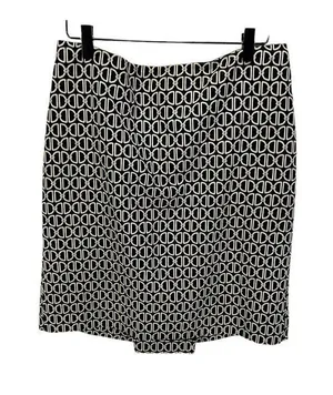 White House Black Market‎ Womens Straight Skirt Geometric Mini Back Slit USA 8 thumbnail 1