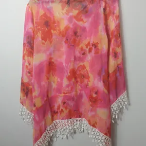 Sienna Rose Orange Pink Poncho Top M Size M thumbnail 2