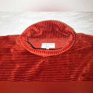 Madewell Texture & Thread Rust Corduroy‎ Mock Neck Top Size S thumbnail 4