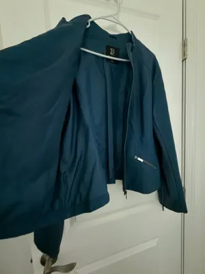 New York & Co. Deep Teal Zip Up Jacket thumbnail 11