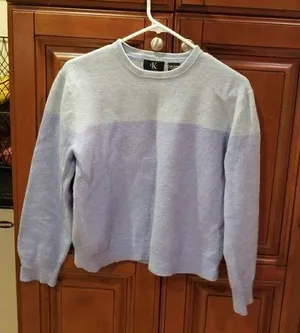 Calvin Klein wool sweater light blue long sleeve top thumbnail 1