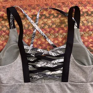 LULULEMON GREY STRAPPY BACK ATHLETIC TANK HIP LENGTH thumbnail 7