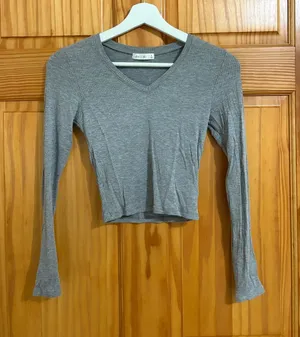 Nordstrom Active USA Size Small Grey Ribbed Long-Sleeve Shirt thumbnail 1