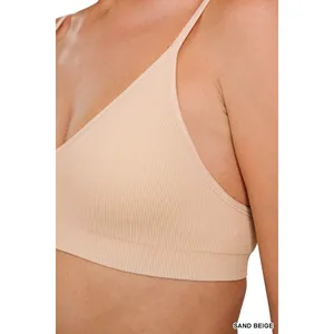 Zenana Seamless Classic Bra with Removable Bra Pads - Sand Beige - L/XL thumbnail 4