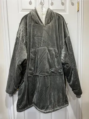 The Comfy Original Oversized Microfiber & Sherpa Wearable Blanket Gray One Size thumbnail 1