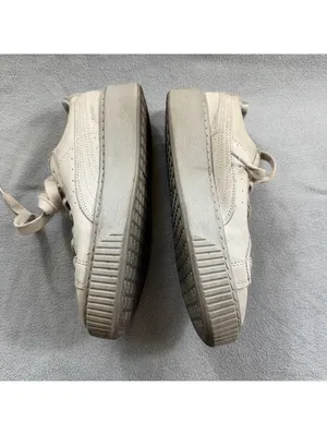 Puma Basket Platform Reset Womens 7 Gray Violet Shimmer Suede Sneakers 363313-01 thumbnail 8